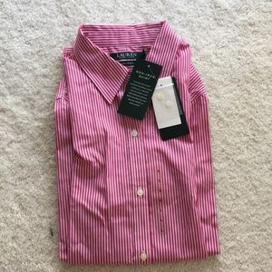 Ralph Lauren non iron Red Pinstripe Dress Shirt